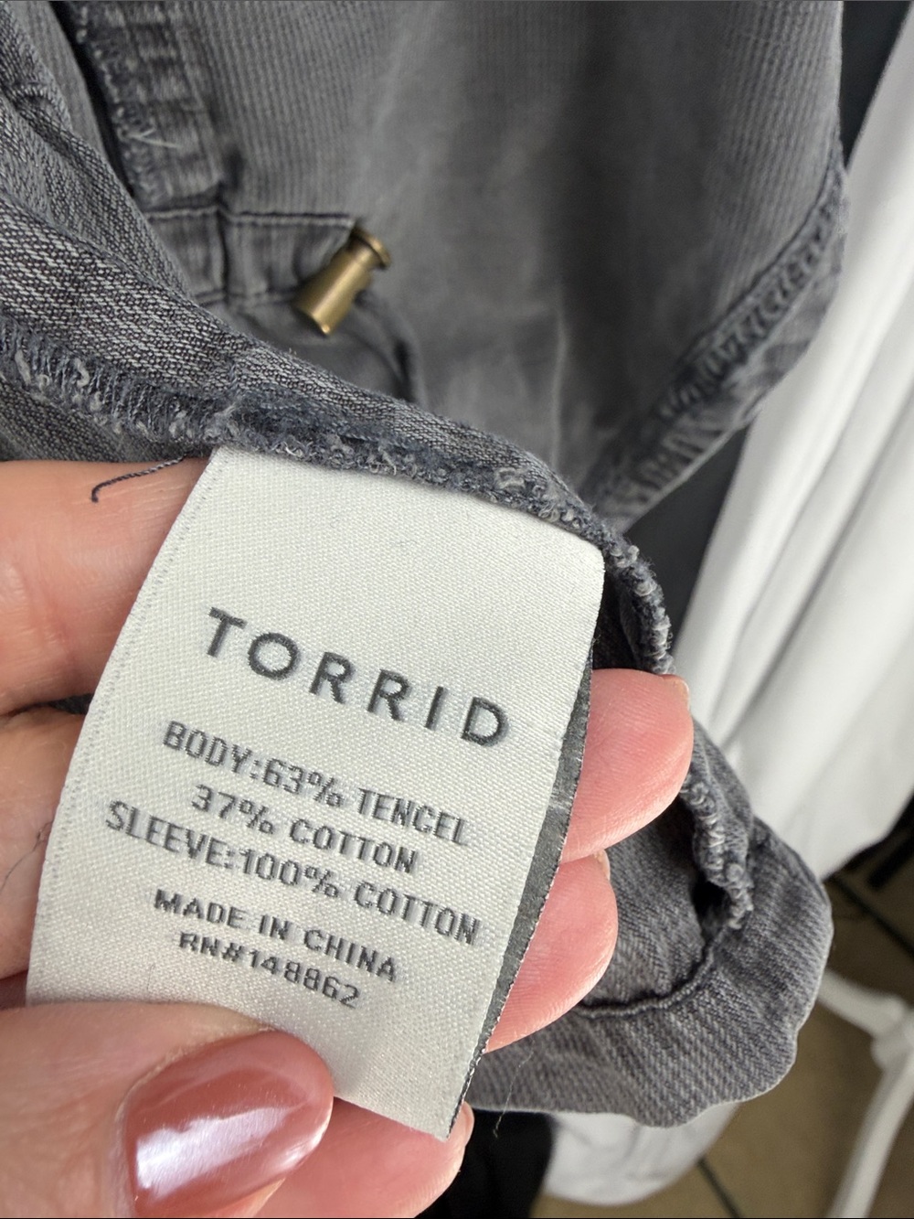 Torrid Gray Tencel Draped Utility Jacket Size 2 - Picture 8 of 10